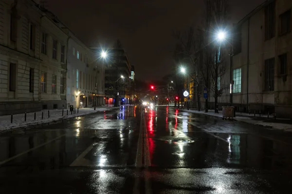 Sofia Noite Rua Oborishte — Fotografia de Stock