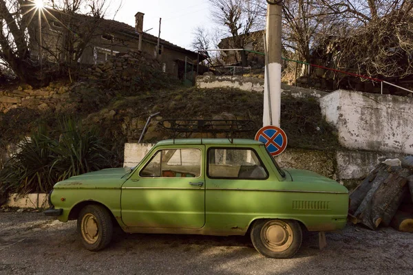 Régi Szovjetunió Autó Opletnya Village Bulgária — Stock Fotó