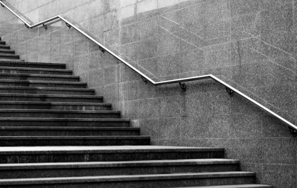Escadas Para Metrô Preto Branco — Fotografia de Stock