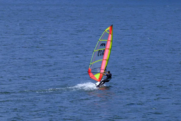 Windsurfing Dam Batak Bulgaria — Stock Photo, Image