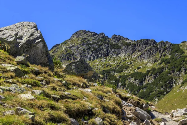 Hiking Rila Mountain Bulgaria Tracking Route Ystrebetz Musala Summit — Stock Photo, Image