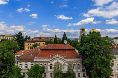 Bulgaristan 'ın başkenti çatıdan Sofya manzaralı