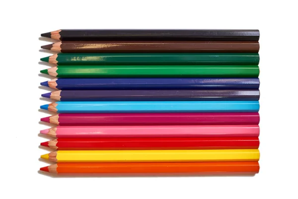 Деревини кольорові олівці — стокове фото