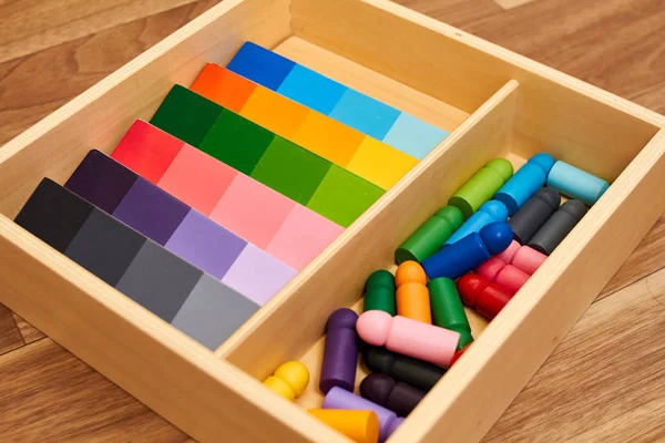 Gama barw drewna Montessori — Zdjęcie stockowe