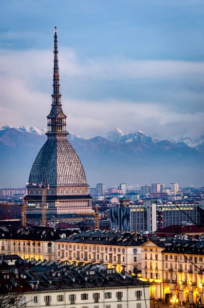 Köstebek Antonelliana Nın Torino Yüksek Çözünürlüklü Görüntüsü — Stok fotoğraf