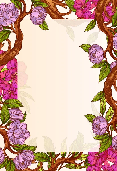 Wedding Invitation Template Magnolia Flowers — Stock Vector