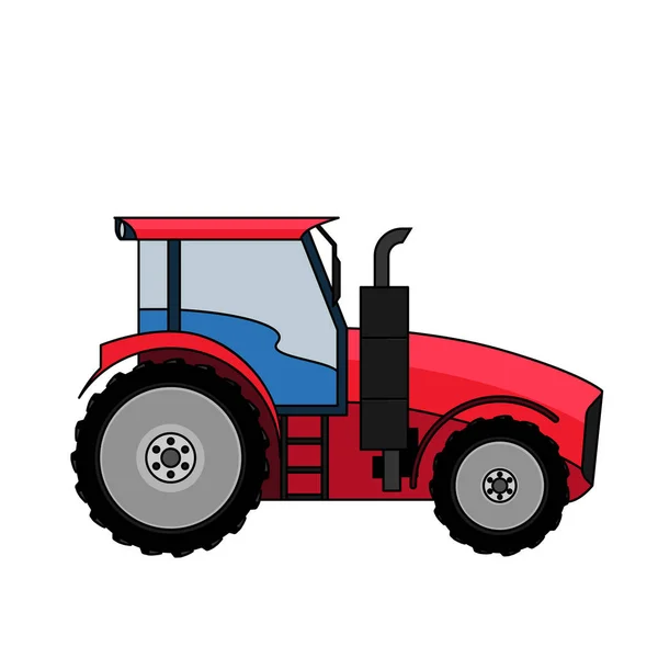 Medium Sized Tractor Flat Style Vector Illustration Tractor Isolated Heavy — Stock Vector