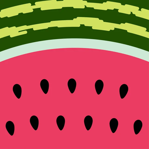 Water Melon Slice Pop Art Style Background Vector Cartoon Illustration — Stock Vector