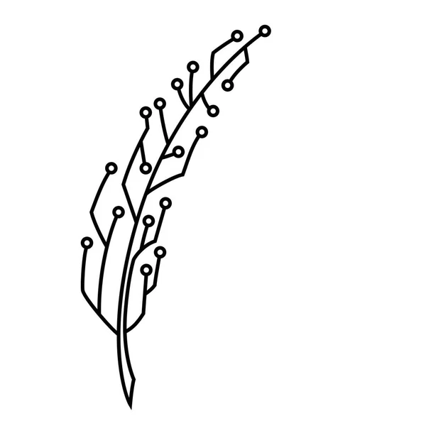 Curcit 制成的斜切的羽毛笔 数字创意理念 徽标或图标设计 — 图库矢量图片