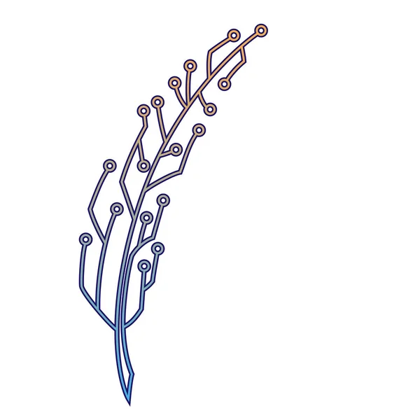Plume Stilisée Colorée Curcit Concept Créativité Numérique Logo Icône Design — Image vectorielle
