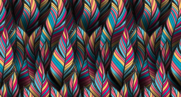Padrão Penas Sem Costura Brilhante Colorido Para Têxteis Embalagens — Vetor de Stock