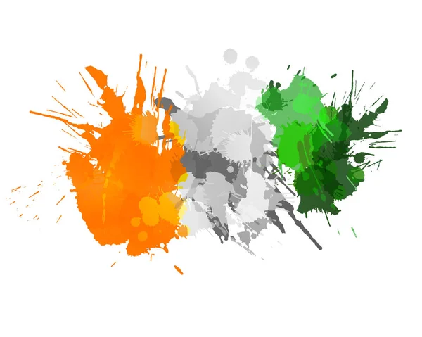 Vlag van de Republiek Ivoorkust gemaakt van kleurrijke spatten — Stockvector