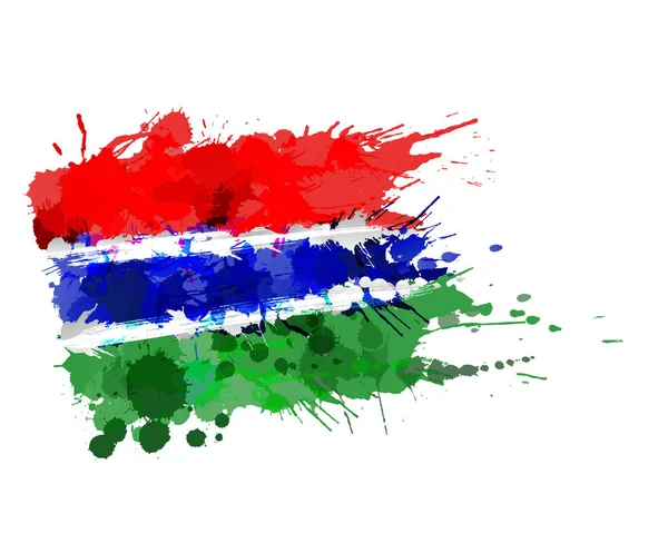 Flagge der Republik Gambia aus bunten Spritzern — Stockvektor