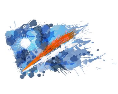 Flag of Republic of the Marshall Islands made of colorful splashes clipart