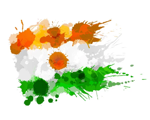 Flag of Republic of the Niger made of colorful splashes Vector Graphics