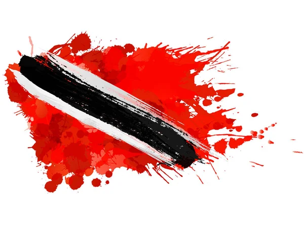 Bandeira da República de Trinidad e Tobago feita de salpicos coloridos — Vetor de Stock