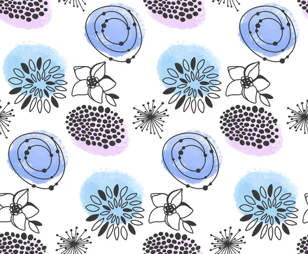 Aquarelle Encre Floral Sans Couture Backround — Image vectorielle