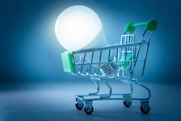 電気の購入 電球を買いなさい 照明の支払い 電気代を払う 電気の光 — ストック写真