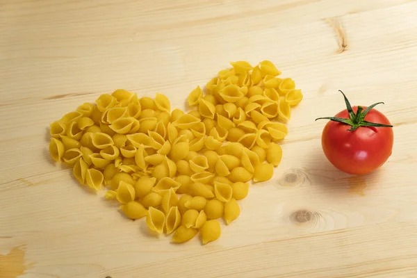Love Pasta Top View Table Product Layout Ingredients Italian Pasta — Stock Photo, Image