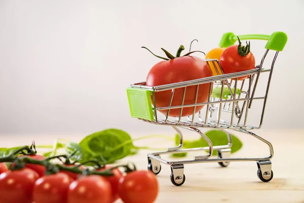 Comprando Productos Compre Ingredientes Para Pasta Italiana Tomates Verduras Entrega —  Fotos de Stock