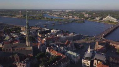 eski riga şehri havadan görünümü