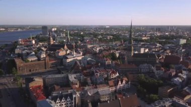 eski riga şehri havadan görünümü.