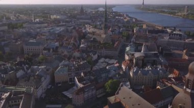 eski riga şehri havadan görünümü.
