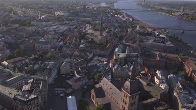 eski riga şehri havadan görünümü.