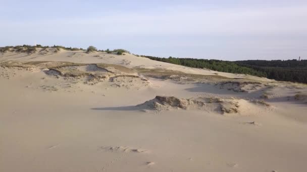 Flight over the dunes of the Curonian spit next to Nida. — Stock Video
