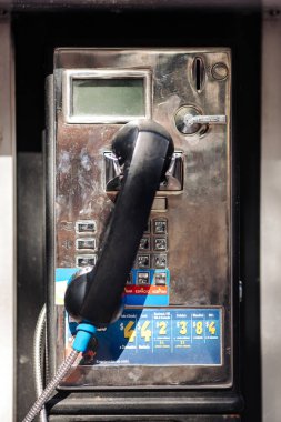 Eski kirli sokak telefonu, Playa del Carmen, Meksika