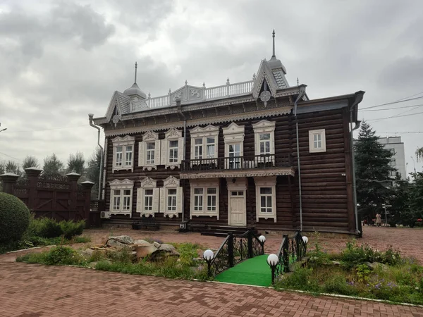 Irkutsk Russia September 2019 Wooden Building Shastin Mention Aka Lace — Stock Photo, Image