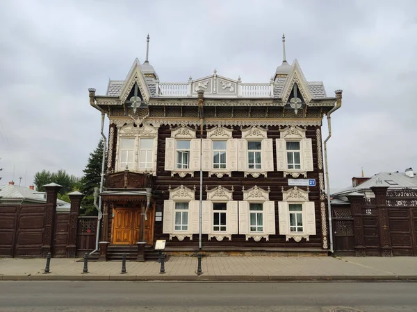 Irkutsk Russia September 2019 Wooden Building Shastin Mention Aka Lace — Stock Photo, Image