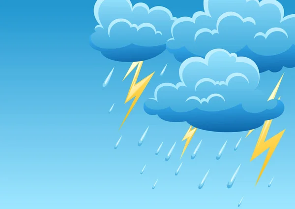 Background with thunderstorm. Illustration of clouds, rain and lightning.