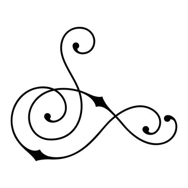 Çizgi kıvrım elemanı. Modern dekoratif doğrusal vignette. Dekorasyon için klasik tasarım.