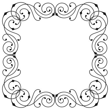 Çizgi kıvrım çerçevesi. Modern dekoratif doğrusal arka plan. Dekorasyon için klasik tasarım.