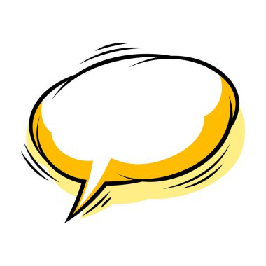 Çizgi film konuşma balonu. Çizgi roman tarzında pop sanat illüstrasyonu. Söz dizaynı için element.