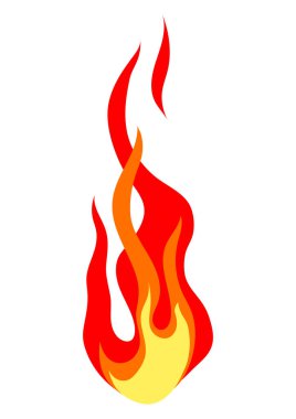 Şekil verilmiş ateş ya da alevin yansıması. Yanan kırmızı ateş ya da şenlik ateşi. Tasarım için dekoratif öge.