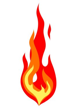 Şekil verilmiş ateş ya da alevin yansıması. Yanan kırmızı ateş ya da şenlik ateşi. Tasarım için dekoratif öge.