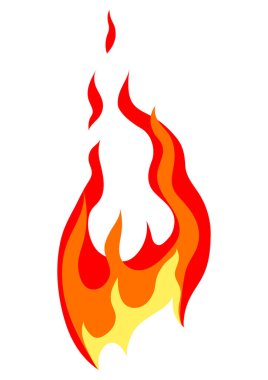 Şekil verilmiş ateş ya da alevin yansıması. Yanan kırmızı ateş ya da şenlik ateşi. Tasarım için dekoratif öge.