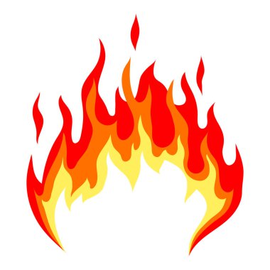Şekil verilmiş ateş ya da alevin yansıması. Yanan kırmızı ateş ya da şenlik ateşi. Tasarım için dekoratif öge.