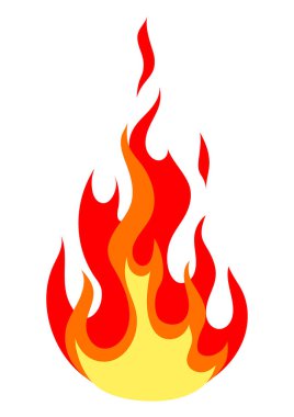 Şekil verilmiş ateş ya da alevin yansıması. Yanan kırmızı ateş ya da şenlik ateşi. Tasarım için dekoratif öge.