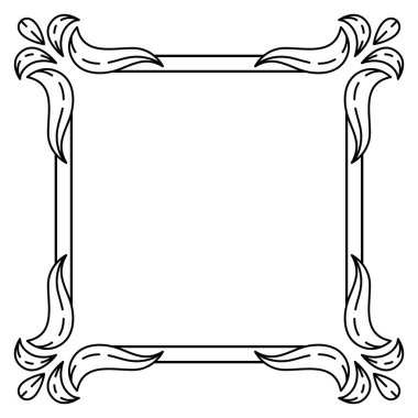 Barok tarzında bir çiçek çerçevesi. Dekoratif körling bitkisi. Vintage girdap motifi.