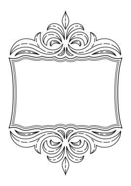 Barok tarzında bir çiçek çerçevesi. Dekoratif körling bitkisi. Vintage girdap motifi.