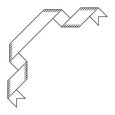 Kurdele köşesi tasviri. Dekoratif soyut afiş. Modern dekoratif doğrusal öge.
