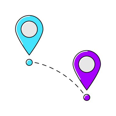 Hedef simgesi simgesi. Seyahat illüstrasyonu ve turizm ürünleri. İyi yolculuklar..