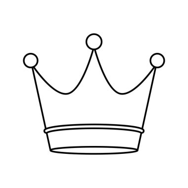 Kraliyet Taç Çizimi. Grafik biçimlendirilmiş çizgi simgesi. Tasarım elementi.