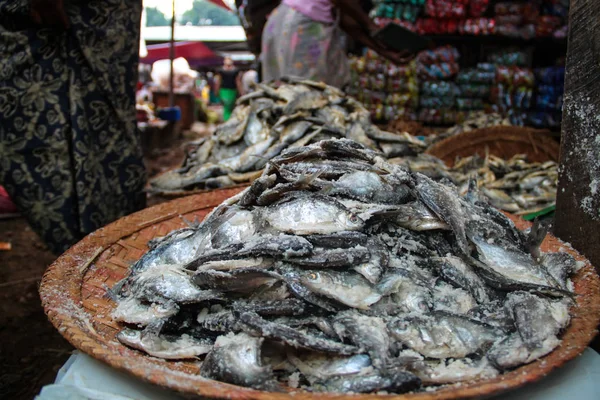 Salted fish at a market at the Inle Lake in Myanmar