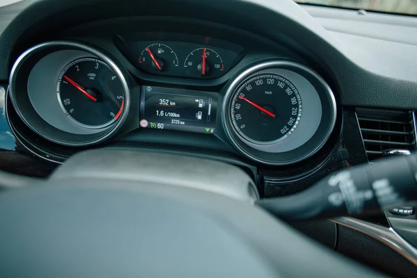 Car speedometer panel while driving Stock Photo by ©info.vividcafe