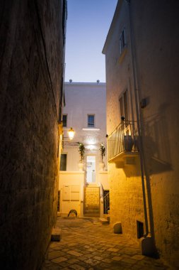 Gece şehir Polignano mare apulia street İtalya