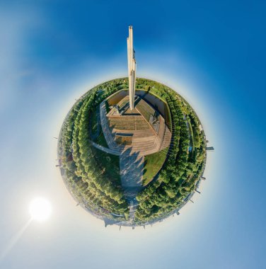 Riga Şehir anıt kurtarıcı İkinci Dünya Savaşı uçak 360 vr profili